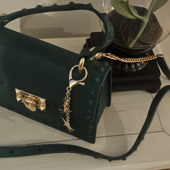 Cute Edgy Style Purse Woth Gold Accents - Picture 3 of 4